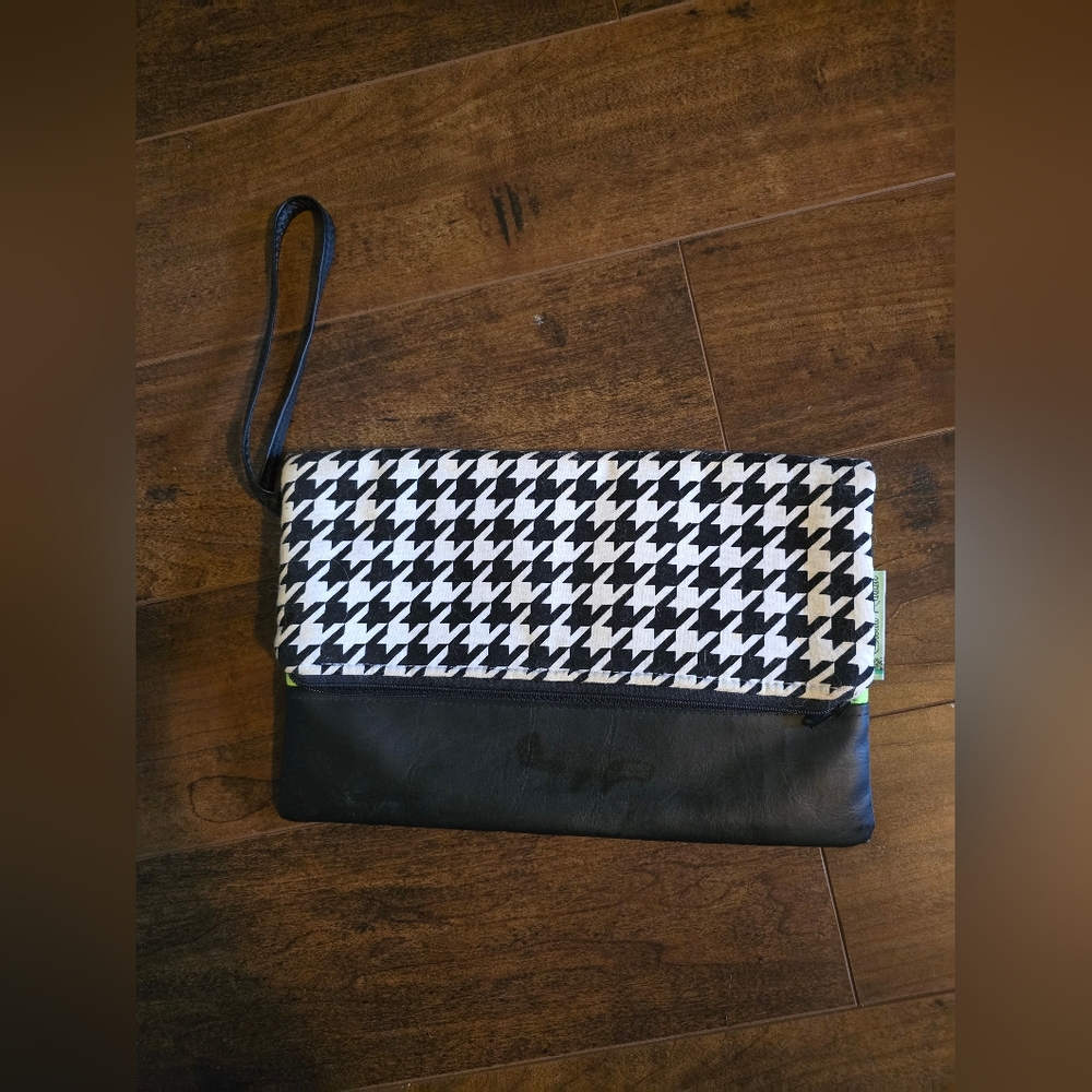 BOGO OOAK Black and White Houndstooth Clutch